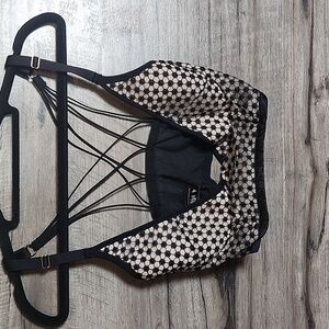 Victoria's Secret Luxe Lingerie Starburst 1/4 Cup Strappy Bra In Black 34DDD